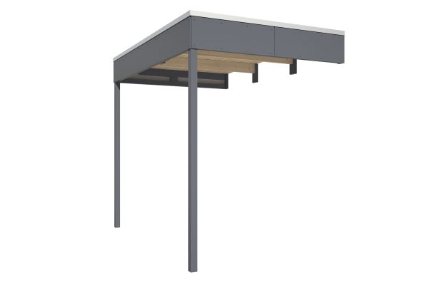 Seitliche Überdachung für CrossCube 168 x 253 cm, Größe 3+4, schiefergrau